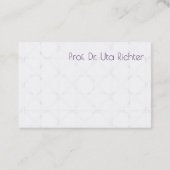 fein bemustert, klar, gut lesbar 名刺 (裏面)