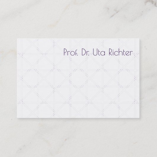 fein bemustert, klar, gut lesbar 名刺 (裏面)