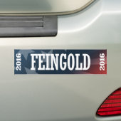 Feingold - Russ Feingold 2016年 バンパーステッカー (車上)