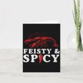 Feisty And Scy Funny Crawfish Boil Cute Mardi Gras カード (正面)