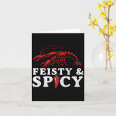 Feisty And Scy Funny Crawfish Boil Cute Mardi Gras カード (黄色い花)