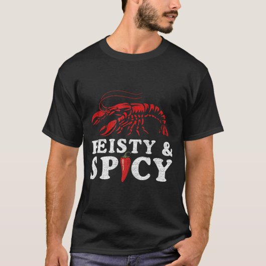 Feisty And Scy Funny Crawfish Boil Cute Mardi Gras Tシャツ (正面)