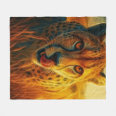 Feisty Cheetah フリースブランケット (正面(横))