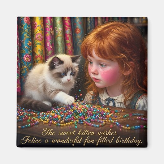 FELICE ~ HAPPY BIRTHDAY 子猫 ~ マグネット (正面)