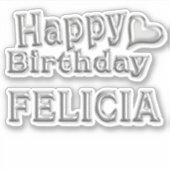 Felicia Happy Birthday silver Aufkleber Sticker シール (正面)