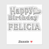 Felicia Happy Birthday silver Aufkleber Sticker シール (シート)