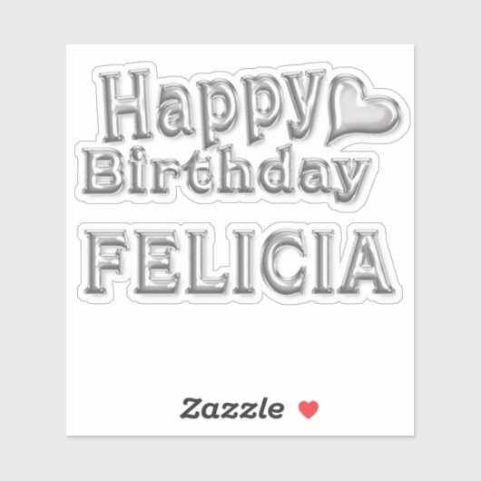 Felicia Happy Birthday silver Aufkleber Sticker シール (シート)