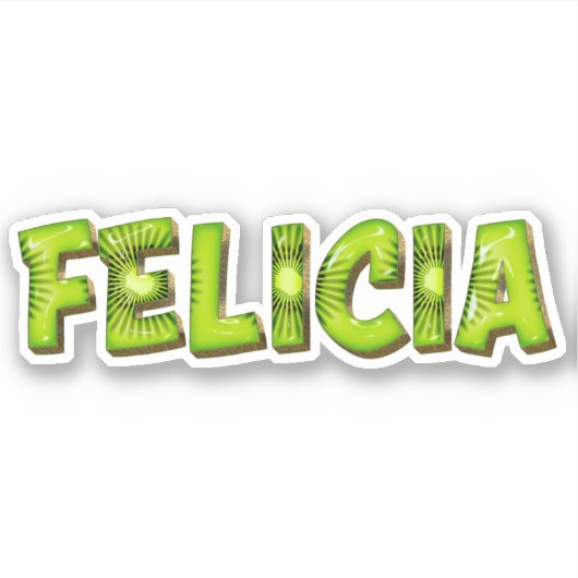Felicia Name Kiwi Design Aufkleber Sticker シール (正面)