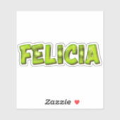 Felicia Name Kiwi Design Aufkleber Sticker シール (シート)