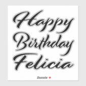 Felicia Name Vorname black Sticker Geburtstag シール (シート)