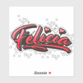 Felicia red Heart Graffiti Aufkleber Sticker シール (シート)