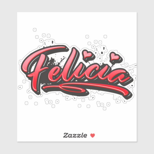 Felicia red Heart Graffiti Aufkleber Sticker シール (シート)