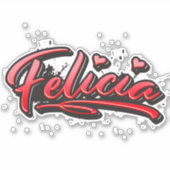Felicia red Heart Graffiti Aufkleber Sticker シール (正面)