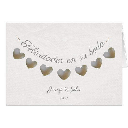 felicidades en su boda tarjeta de matrimonio (正面横)