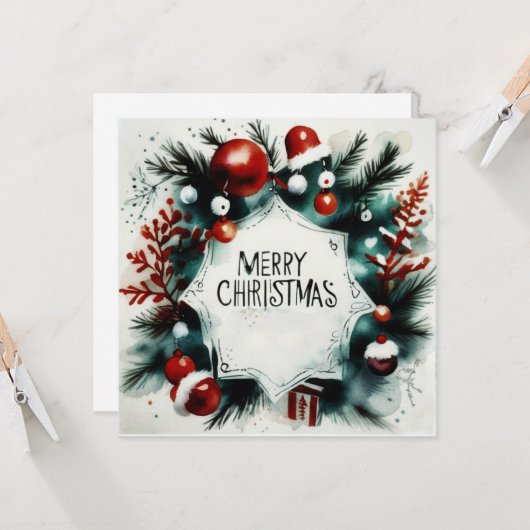 Felicitación navideña (postal). カード (正面/裏面インサイチュ)