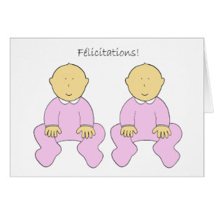 Félicitationsのフランス語の対の女の赤ちゃん、