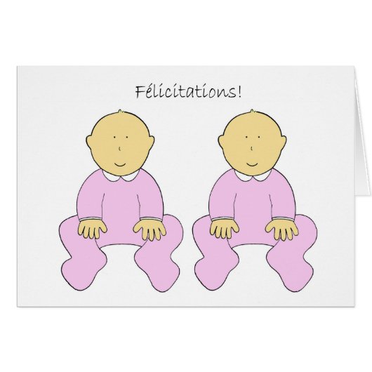 Félicitationsのフランス語の対の女の赤ちゃん、 (正面横)