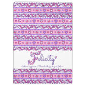 Felicity name意味ハート文字Fクリップボード クリップボード (裏面)