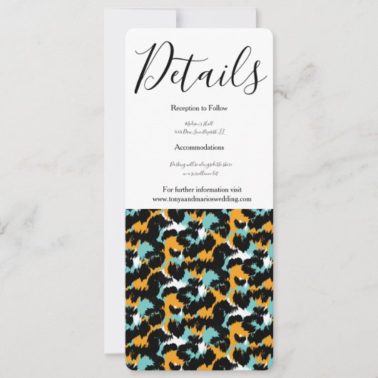 Felineスプラッシュアニマルプリント結婚ズ 招待状 (正面)