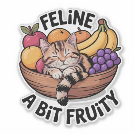 Feline a Bit Fruity - Cozy Cat シール (正面)