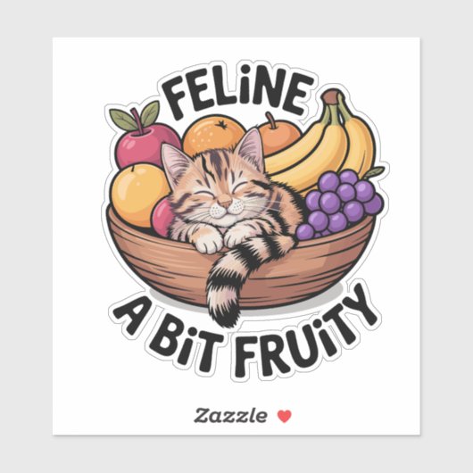 Feline a Bit Fruity - Cozy Cat シール (シート)