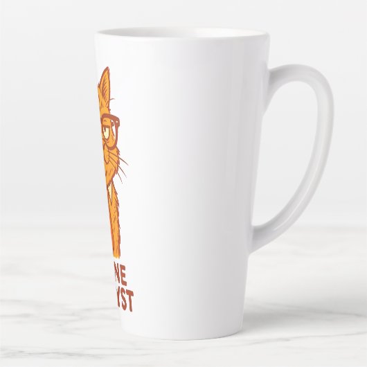 Feline Analyst Retro Cat Mug – Cat Lover Gift カフェラテマグ (右)