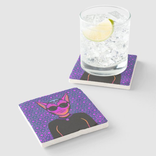 Feline character ストーンコースター (横)