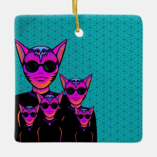 Feline character セラミックオーナメント (正面)