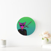 Feline character ラウンド壁時計 (ホーム)