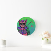 Feline character ラウンド壁時計 (ホーム)