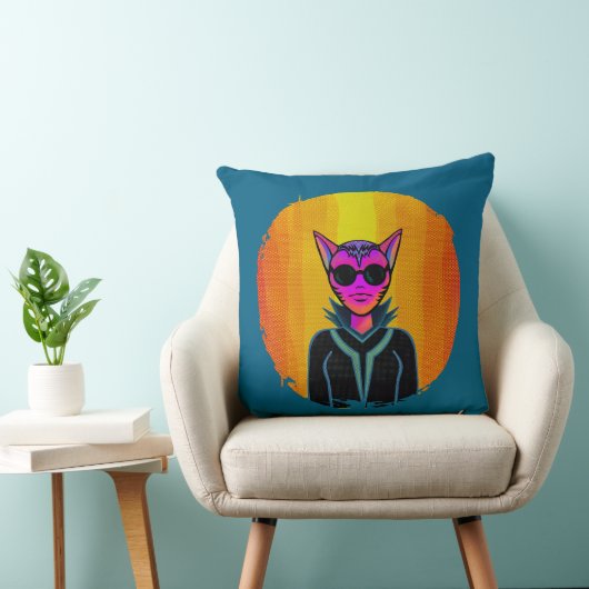 Feline Character in triplicate クッション (椅子)