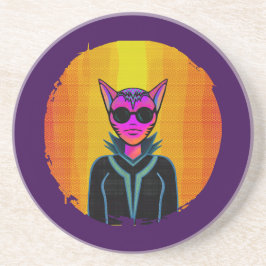 Feline Character in triplicate コースター