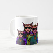 Feline Creatures Design Pickleball Paddle コーヒーマグカップ (正面左)