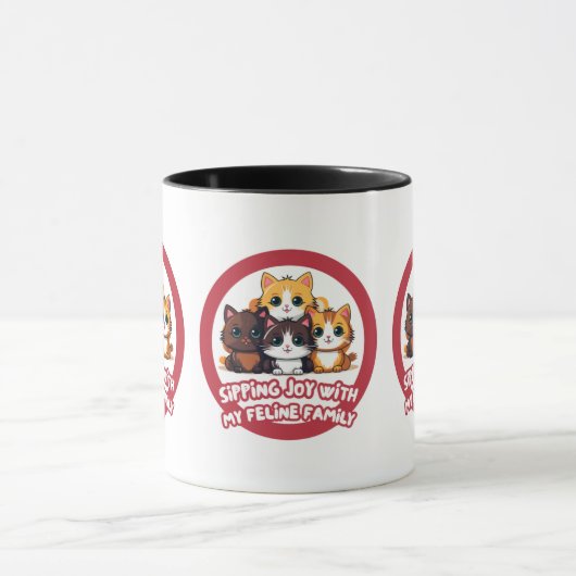 Feline Family Joy Mug マグカップ (中央)