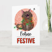Feline Festive Cat Card カード (正面)