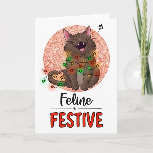 Feline Festive Cat Card カード (正面)