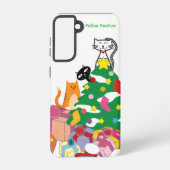 Feline Festive Cats Christmas Galaxy Case – White Samsung Galaxyケース (裏面)