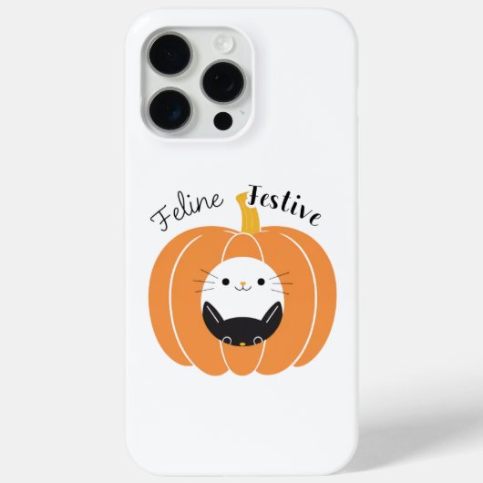 Feline Festive Pumpkin Cats Phone Case Case-Mate iPhoneケース (裏面)