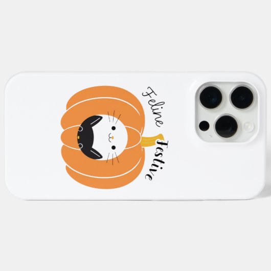 Feline Festive Pumpkin Cats Phone Case Case-Mate iPhoneケース (裏面 (横))