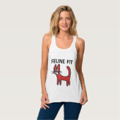 FELINE FIT猫好きトレーニングTシャツ タンクトップ (正面フル)