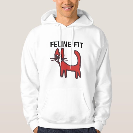 FELINE FIT猫好きトレーニングTシャツ パーカ (正面)