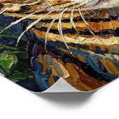 Feline & Floral | Cute Artistic Cat ポスター (角)