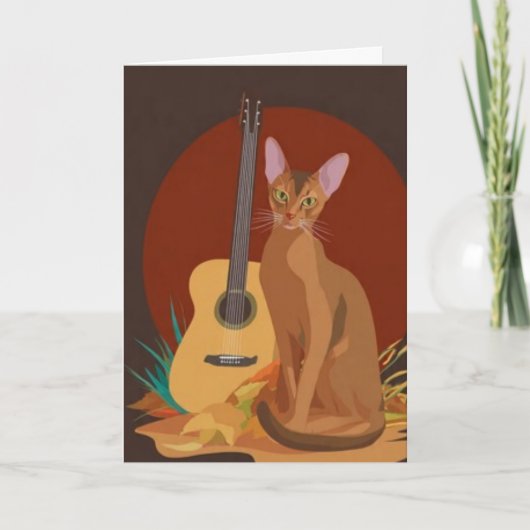 Feline & Folk Music Greeting Card カード (正面)