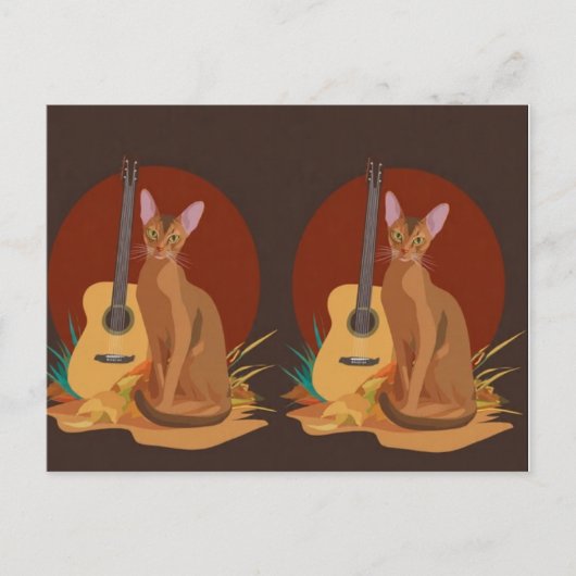 Feline Folk Music Postcard ポストカード (正面)