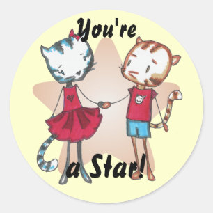 Feline Friendsスタンプ ラウンドシール