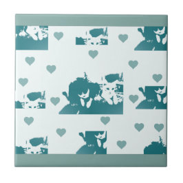 Feline Friends. Adorable Kitten Duo. タイル