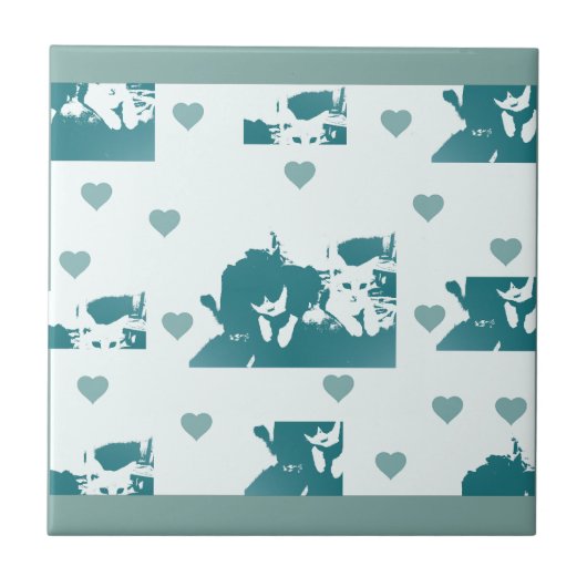 Feline Friends. Adorable Kitten Duo. タイル (正面)