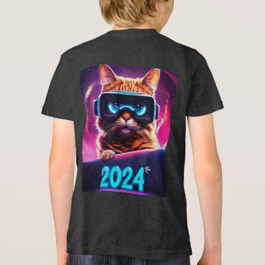 Feline Future: 2024 VR Vision Tシャツ (裏面)
