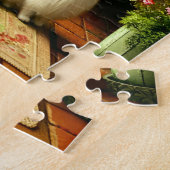 Feline Garden Cats on Sunlit Veranda ジグソーパズル (側面)