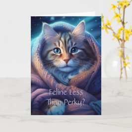 Feline Get Well Card, 5" x 7"折り畳みグリーティングカード カード